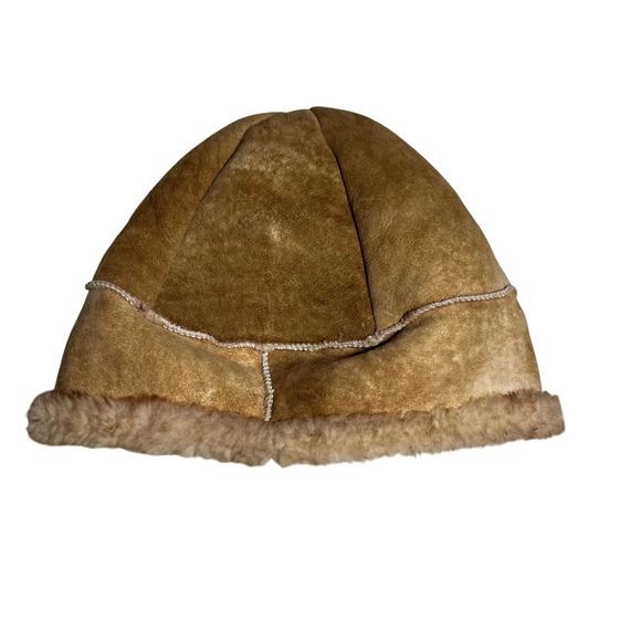 Brown Suede shearling  Winter Hat Cossack vintage - Picture 3 of 6